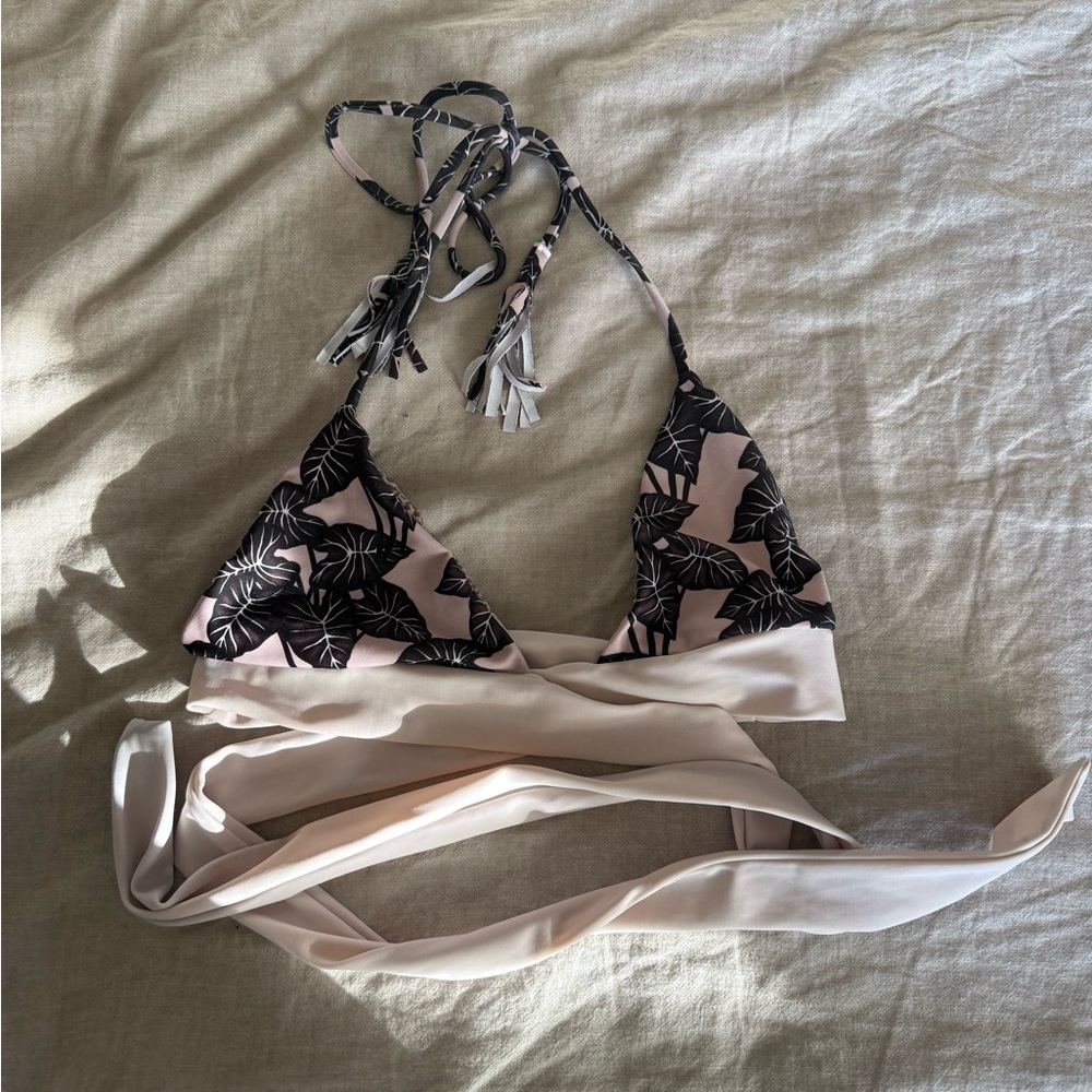 Acacia Floral Bikini Top with Wrap Straps